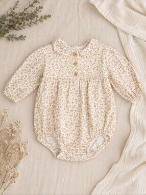 Little Planet by Carter’s Organic Baby Girl Floral Romper Onesie – Size 3M